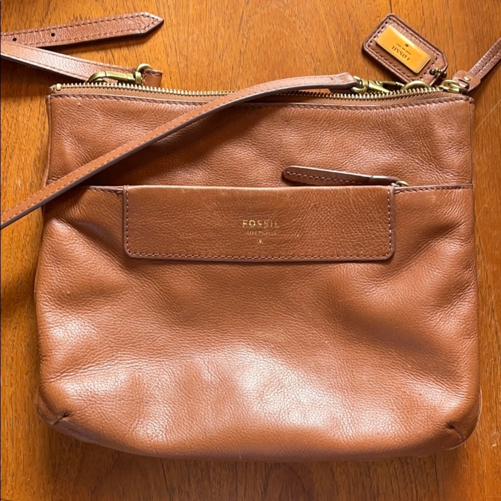 Fossil Crossbody Bag in Brown Leather